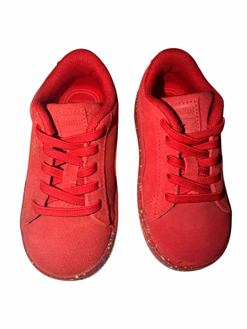 PUMA Suede Red Speckled Sole Toddler Sneakers Size 7C With Box
